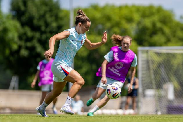 250705 Vilde Boe Risa of the Norwegian women s national football team at a training session during the UEFA Women s Euro 2025 on July 5, 2025 in Neuchatel Photo Vegard Grott BILDBYRAN kod VG VG0780 bbeng fotboll football soccer fotball fotballs em fotball em europamästerskap em uefa womens euro em 2025 träning practice training trening norge norway dam day4  Copyright: VEGARDxGRoTT BB250705VG011