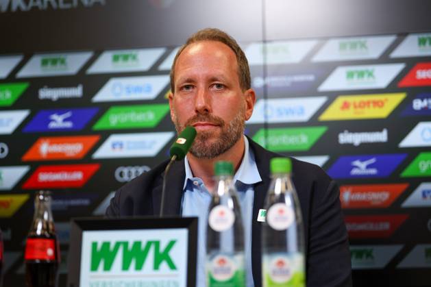 Managing Director Finance Michael Stroell FC Augsburg , Presentation Head Coach Sandro Wagner, FC Augsburg, Football, 1 Bundesliga, 07 07 2025 DFB regulations prohibit any use of photographs as image sequences and or quasi video Augsburg Bayern Germany Copyright: xkolbert-press ChristianxKolbertx