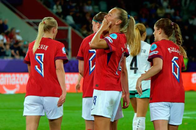 Frida Maanum of Norway celebrates after scoring a goal during UEFA Women s EURO 2025 - Norway vs Iceland, UEFA European Football Championship in Thun, Switzerland, July 10 2025 Copyright: xEmmanuelexMastrodonato IPAxSportx xipa-agency.netx xx IPA_60248169 IPA_Agency_IPA60248169
