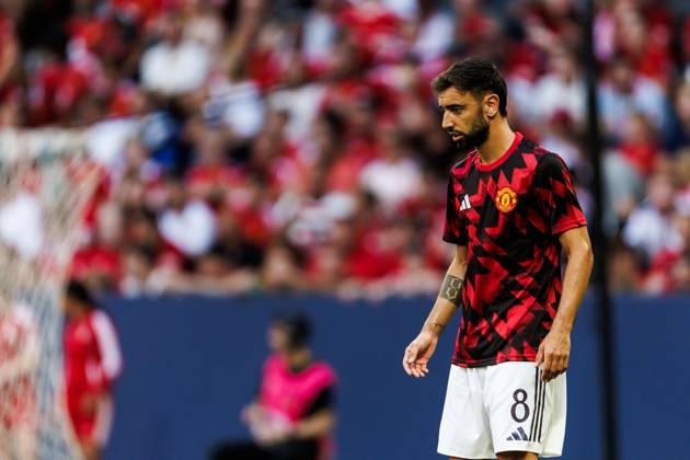 250719 Bruno Fernandes of Manchester United ahead of the friendly football match between Manchester United and Leeds United on July 19, 2025 in Stockholm Photo Tobias Sterner BILDBYRAN COP 254 TS0371 fotboll football soccer fotball träningsmatch friendly match manchester united leeds united bbeng Copyright: TOBIASxSTERNER BB250719TS011