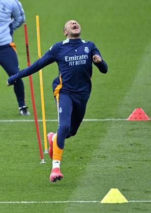 Training session of Real Madrid MADRID, SPAIN - FEBRUARY 28: Kylian Mbappe of Real Madrid attends training session at Valdebebas facilities ahead of LaLiga 26th week football match against Real Betis in Madrid, Spain on February 28, 2025. Madrid Spain. Editorial use only. Please get in touch for any other usage. Copyright: x2025xAnadoluxBurakxAkbulutx