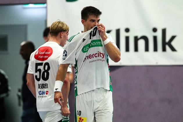 Renars Uscins TSV Hannover Burgdorf,10 1 Handball Bundesliga Season 2025 2026 Test match HG 85 Köthen vs SC Magdeburg in the Heinz Fricke Sports Hall in Köthen Action,Handball,Man,Men,Germany,02 08 2025
