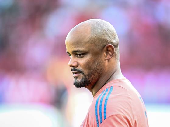 Trainer Vincent Kompany Bayern Muenchen Looks on during the pre season friendly match between Grasshopper Club Zürich and FC Bayern München at Stadion Letzigrund on August 12, 2025 in Zurich, Switzerland Photo by Harry Langer DeFodi Images