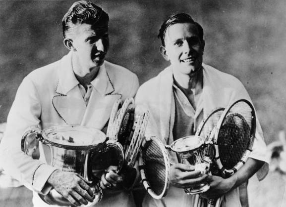 Tennis u B Z v l Donald Budge USA and Gottfried from Cramm Germany ATTENTION date estimated !ACHTUNG AUFNAHMEDATUM GESCHÄTZT!