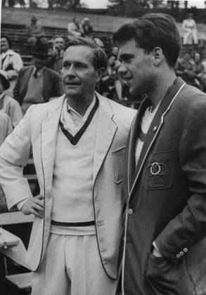 Tennis u B Z Gottfried from Cramm left Germany defeated Kurt Nielsen Denmark in Three Sentences 18 05 1951