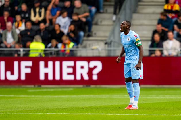 Eredivisie: Go Ahead Eagles v Sparta Rotterdam Deventer - Bruno Martins Indi of Sparta Rotterdam screams from frustration during the third round of the 2025 2026 Eredivisie season. The match is set between Go Ahead Eagles and Sparta Rotterdam at De Adelaarshorst on 23 August 2025 in Deventer, The Netherlands. (VK Sportphoto Danny de Groot) Copyright: xDannyxdexGrootx