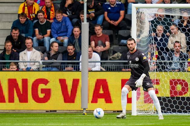 Eredivisie: Go Ahead Eagles v Sparta Rotterdam Deventer - Goalkeeper Joel Drommel of Sparta Rotterdam during the third round of the 2025 2026 Eredivisie season. The match is set between Go Ahead Eagles and Sparta Rotterdam at De Adelaarshorst on 23 August 2025 in Deventer, The Netherlands. (VK Sportphoto Danny de Groot) Copyright: xDannyxdexGrootx