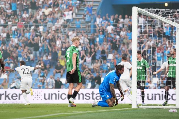 Napoli s Kevin De Bruyne goal 0-2 during the Serie A soccer match between Sassuolo and Napoli at the Mapei Stadium Città del Tricolore in Reggio Emilia, north Italy - Saturday, August 23, 2025 - - Soccer - Copyright: xMassimoxPaolone LaPressex