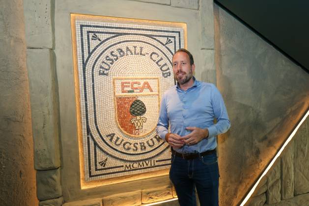 Managing Director Finance Michael Stroell FC Augsburg , The new players tunnel in the Roemer look, Press conference, FC Augsburg, Football, 1 Bundesliga season 2025 2026, 29 08 2025 Augsburg Bavaria Germany Copyright: xkolbert-press ChristianxKolbertx