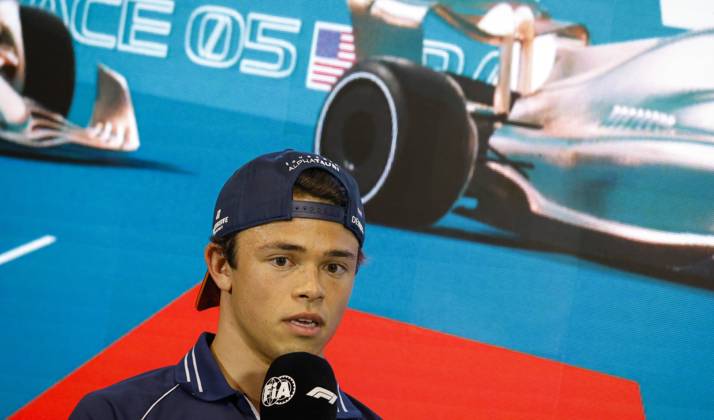 Drivers press conference, PK, Pressekonferenz held in Florida ahead of the F1 Grand Prix of Miami MIAMI GARDENS, FLORIDA, UNITED STATES - MAY 4: Driver Nyck de Vries of Scuderia AlphaTauri speaks during a drivers press conference ahead of the F1 Grand Prix of Miami at the Miami International Autodrome on May 04, 2023 in Miami Gardens, Florida, United States. Florida United States. Editorial use only. Please get in touch for any other usage. Copyright: x2025xAnadoluxEvaxMariexUzcategulxTx