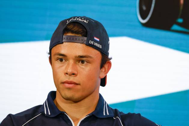Drivers press conference, PK, Pressekonferenz held in Florida ahead of the F1 Grand Prix of Miami MIAMI GARDENS, FLORIDA, UNITED STATES - MAY 4: Driver Nyck de Vries of Scuderia AlphaTauri during a drivers press conference ahead of the F1 Grand Prix of Miami at the Miami International Autodrome on May 04, 2023 in Miami Gardens, Florida, United States. Florida United States. Editorial use only. Please get in touch for any other usage.  Copyright: x2025xAnadoluxEvaxMariexUzcategulxTx