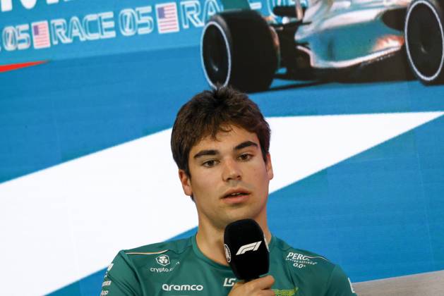 Drivers press conference, PK, Pressekonferenz held in Florida ahead of the F1 Grand Prix of Miami MIAMI GARDENS, FLORIDA, UNITED STATES - MAY 4: Driver Lance Stroll of Aston Martin speaks during a drivers press conference ahead of the F1 Grand Prix of Miami at the Miami International Autodrome on May 04, 2023 in Miami Gardens, Florida, United States. Florida United States. Editorial use only. Please get in touch for any other usage.  Copyright: x2025xAnadoluxEvaxMariexUzcategulxTx