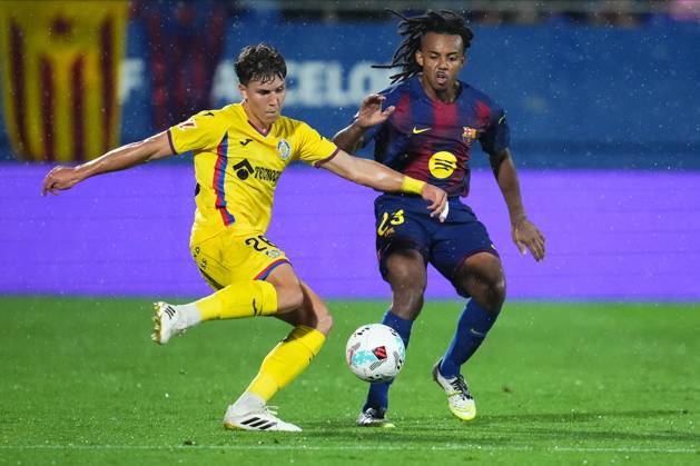 ESP: FC Barcelona, Barca - Getafe CF. La Liga EA Sports. Date 5 David Cordon Davinchi and Jules Kounde of FC Barcelona during the La Liga EA Sports match between FC Barcelona - Getafe CF played at Johan Cruyff Stadium on September 21, 2025 in Barcelona. kpng Copyright: xBaguxBlancox xPRESSINx PS_00243