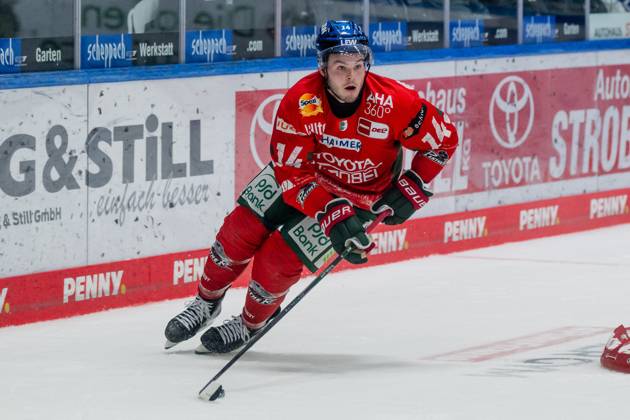 Donald D J Busdeker Augsburger Panther, 14 GER, Augsburger Panther vs Koelner Haie, Ice Hockey, DEL, Matchday 5, Season 2025 2026, 26 09 2025 GER, Augsburger Panther vs Koelner Haie, Ice Hockey, DEL, Matchday 5, Season 2025 2026, 26 09 2025 Augsburg Copyright: xEibner-Pressefoto FranzxFeinerx EP_HFR