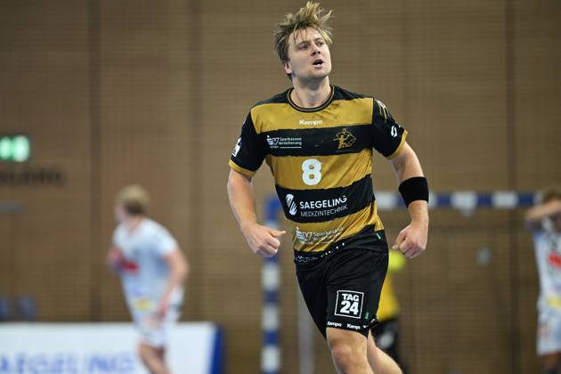 Viktor Petersen Norberg HC Elbflorenz 2006, 8 HC Elbflorenz 2006 vs VfL Luebeck Schwartau, 2 Handball Bundesliga Herren, Spielzeit 2025 2026, 26 09 2025 HC Elbflorenz 2006 vs VfL Luebeck Schwartau, 2 Handball Bundesliga Herren, Spielzeit 2025 2026, 26 09 2025 Dresden Copyright: xEibner-Pressefoto xHoepnerx EP_PHR