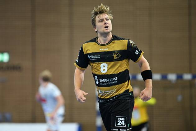 Viktor Petersen Norberg HC Elbflorenz 2006, 8 HC Elbflorenz 2006 vs VfL Luebeck Schwartau, 2 Handball Bundesliga Herren, Spielzeit 2025 2026, 26 09 2025 HC Elbflorenz 2006 vs VfL Luebeck Schwartau, 2 Handball Bundesliga Herren, Spielzeit 2025 2026, 26 09 2025 Dresden Copyright: xEibner-Pressefoto xHoepnerx EP_PHR
