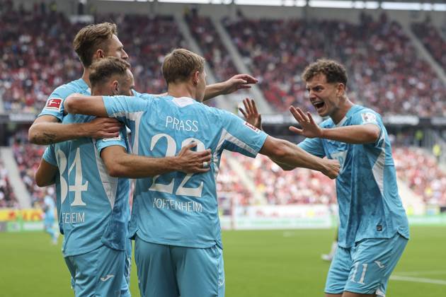 Goal celebration TSG Hoffenheim at 1 1 by Fisnik Asllani TSG Hoffenheim, 11 , Germany, Soccer, 1 Bundesliga, Matchday 5, 2025 2026, SC Freiburg vs TSG 1899 Hoffenheim, 28 09 2025, Europa Park Stadion, Freiburg im Breisgau, Germany Freiburg im Breisgau Europa Park Stadion Baden Württemberg Germany Copyright: xGrantxHubbsx