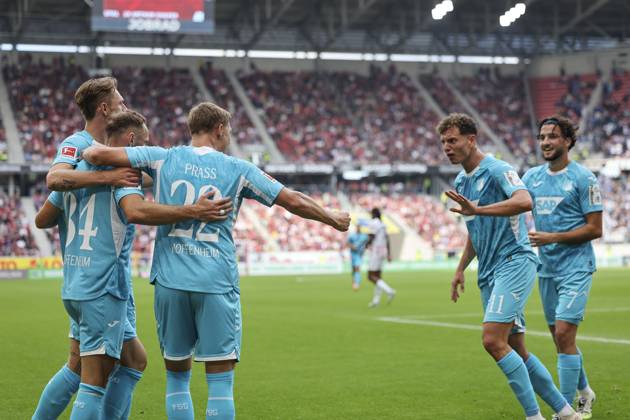 Goal celebration TSG Hoffenheim at 1 1 by Fisnik Asllani TSG Hoffenheim, 11 , Germany, Soccer, 1 Bundesliga, Matchday 5, 2025 2026, SC Freiburg vs TSG 1899 Hoffenheim, 28 09 2025, Europa Park Stadion, Freiburg im Breisgau, Germany Freiburg im Breisgau Europa Park Stadion Baden Württemberg Germany Copyright: xGrantxHubbsx