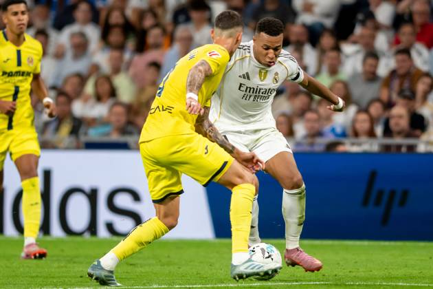 REAL MADRID CF v VILLARREAL CF. LA LIGA 2025 2026. ROUND 8. Real Madrid CF™s Kylian Mbappe during La Liga match. October 4, 2025. (ALTERPHOTOS Jorge Ropero) MadridSpain Copyright: xJorgexRoperox