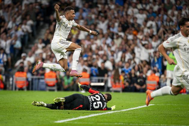 REAL MADRID CF v VILLARREAL CF. LA LIGA 2025 2026. ROUND 8. Real Madrid CF™s Kylian Mbappe during La Liga match. October 4, 2025. (ALTERPHOTOS Toni Garrido) MadridSpain Copyright: xTonixGarridox