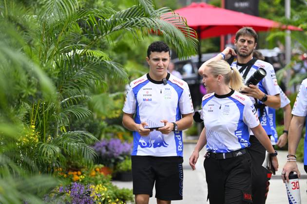 October 3, 2025, Singapore, Tamilnadu, Singapore: Isack Hadjar of Racing Bulls arrives before FP1 of the F1 Grand Prix of Singapore at Marina Bay Street Circuit on October, 3rd 2025 in Singapore. Singapore Singapore - ZUMAGran 20251003_znp_c251_016 Copyright: xVikramxChandrasekarx