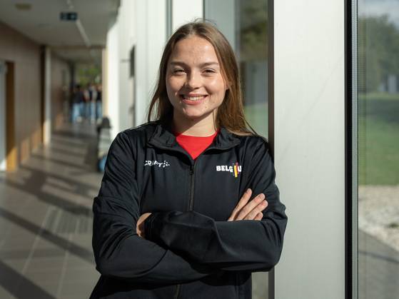 Belgian gymnast Jade Vansteenkiste poses for the photographer during a press conference, PK, Pressekonferenz to announce the Belgian men s and women s teams that will participate in the Artistic Gymnastics World Championships in Jakarta (19-25 10), on Thursday 09 October 2025, in Gent. JAMESxARTHURxGEKIERE  x136403915x