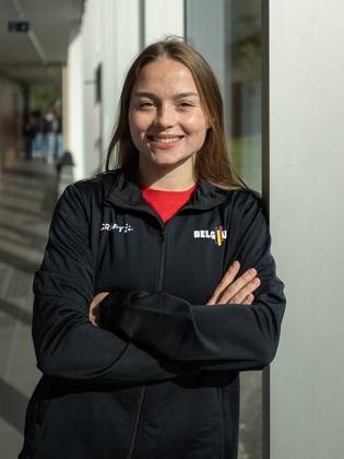 Belgian gymnast Jade Vansteenkiste poses for the photographer during a press conference, PK, Pressekonferenz to announce the Belgian men s and women s teams that will participate in the Artistic Gymnastics World Championships in Jakarta (19-25 10), on Thursday 09 October 2025, in Gent. JAMESxARTHURxGEKIERE  x136403916x