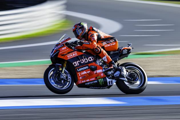 October 10, 2025, Cascais, Lisbon, Portugal: Nicolo Bulega in action during the WorldSBK Championship Free Practice at the Estoril Circuit, Portugal, on October 11, 2025. Cascais Portugal - ZUMAr200 20251010_zsp_r200_018 Copyright: xNunoxReisinhox
