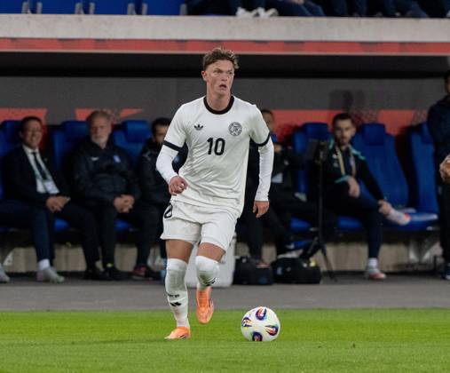 Soccer, Youth, Season 2025 26, U21, European Championship Qualification Group F 4 Matchday in Jena Germany Greece, Paul Wanner U21, Germany , 10 10 2025, Copyright: xMatthiasxKochx