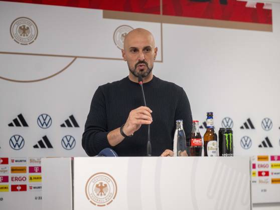 Soccer, Youth, Season 2025 26, U21, European Championship Qualification Group F 4 Matchday in Jena Germany Greece, Coach Antonio Di Salvo U21, Germany , 10 10 2025, Copyright: xMatthiasxKochx
