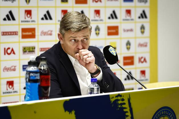 STOCKHOLM, SWEDEN 20251010 Swedish national team, Nationalteam captain Jon Dahl Tomasson during a press conference, PK, Pressekonferenz after Friday s World Cup qualifying soccer match between Sweden and Switzerland at Strawberry Arena, October 10, 2025 in Stockholm, Sweden. STOCKHOLM SWEDEN x60160x  Copyright: xStefanxJerrevang TTx WORLD CUP QUALIFYING SWEDEN-SWITTER