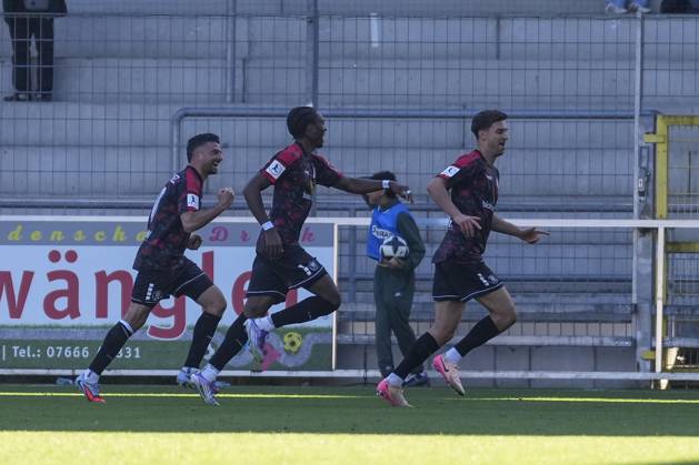 Goal celebration, Emotions, Goal shot, Goal success, Goal, Germany, Football, Regionalliga Südwest, Matchday 12, 2025 2026, SC Freiburg II vs KSV Hessen Kassel, 11 10 2025, Dreisamstadion, Freiburg, Germany DFB REGULATIONS PROHIBIT ANY USE OF PHOTOGRAPHS AS IMAGE SEQUENCES AND OR QUASI VIDEO Freiburg Dreisamstadion Baden Wuerttemberg Germany Copyright: xArnexAmbergx