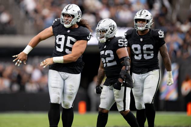 October 12, 2025, Las Vegas, Nevada, USA: Las Vegas Raiders came away with a 20-10 victory over Tennessee Titans during 2025 NFL, American Football Herren, USA Season week 6 at the Allegiant Stadium in Las Vegas. Las Vegas USA - ZUMAo117 20251012_zsp_o117_046 Copyright: xMikaelxOnax