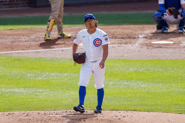 October 1, 2025, Chicago, Il - Illinois, USA - United States: Chicago Cubs pitcher Shota Imanaga on the mound during the third inning against the San Diego Padres in Game 2 of the N.L. Wild Card series at Wrigley Field, Wednesday, Oct. 1, 2025, in Chicago. Chicago USA - United States - ZUMAm67_ 20251001_zaf_m67_008 Copyright: xArmandoxL.xSanchezx Chicago USA - United States - ZUMA0836 20251001_zaf_m67_008 Copyright: xIMAGO ArmandoxL.xSanchezx