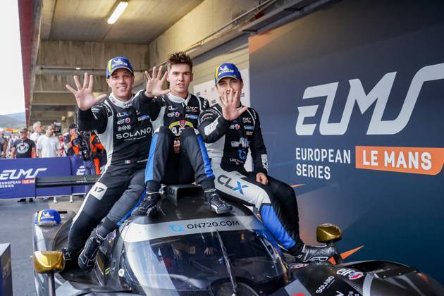AUTO - ELMS - 4 HOURS OF PORTIMAO 2025 17 CLOSMENIL Adrien (fra), JENSEN Theodor (dnk), LANCHERE Paul (fra), CLX Motorsport, Ligier JS P325, LMP3, portrait during the 4 Hours of Portimao, 6th round of the 2025 European Le Mans Series on the Autodromo Internacional do Algarve from October 16 to 18, 2025 in Portimao, Portugal - PortimaoPortugal  Copyright: xPauloxMariax
