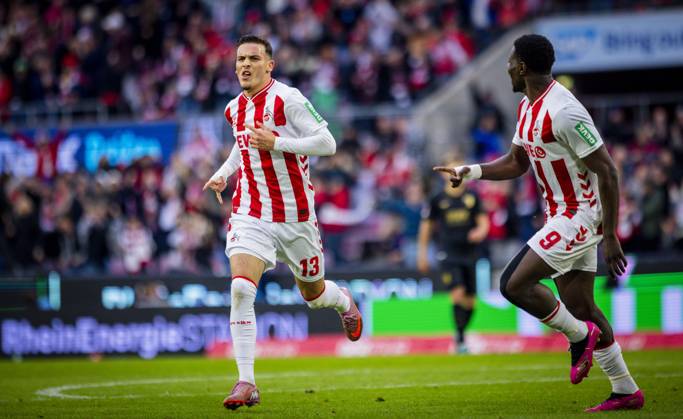 Cologne, Germany 18th Oct 2025 Goal celebration Said El Mala Cologne Ragnar Ache Cologne 1 FC Köln FC Augsburg 18 10 2025