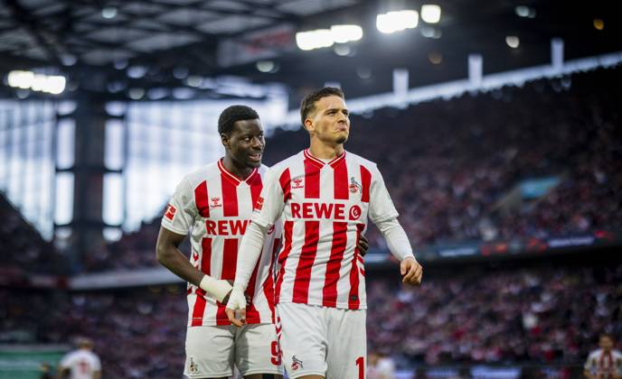 Cologne, Germany 18th Oct 2025 Goal celebration Said El Mala Cologne Ragnar Ache Cologne 1 FC Köln FC Augsburg 18 10 2025