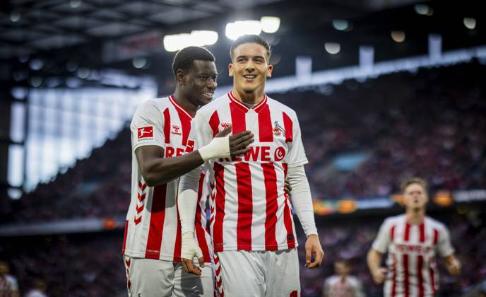 Cologne, Germany 18th Oct 2025 Goal celebration Said El Mala Cologne Ragnar Ache Cologne 1 FC Köln FC Augsburg 18 10 2025