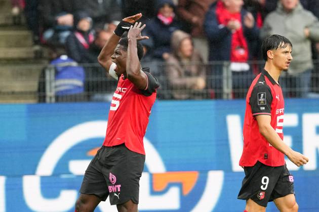 Stade Rennais FC v AJ Auxerre - Ligue 1 McDonald s 2025 2026 09 Esteban LEPAUL (srfc) - 07 Breel EMBOLO (srfc) during the Ligue 1 McDonald s match between Rennes and Auxerre at Roazhon Park on October 19, 2025 in Rennes, France. Rennes France Copyright: xFEPx 776348165
