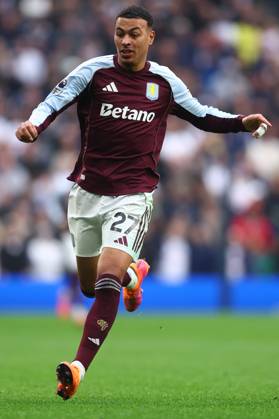 London, England, 19th October 2025. Morgan Rogers of Aston Villa during the Tottenham Hotspur vs Aston Villa Premier League match at the Tottenham Hotspur Stadium, London. Picture credit should read: Paul Terry Sportimage EDITORIAL USE ONLY. No use with unauthorised audio, video, data, fixture lists, club league logos or live services. Online in-match use limited to 120 images, no video emulation. No use in betting, games or single club league player publications. SPI_097_PT_Tottenham_Villa SPI-4223-0097