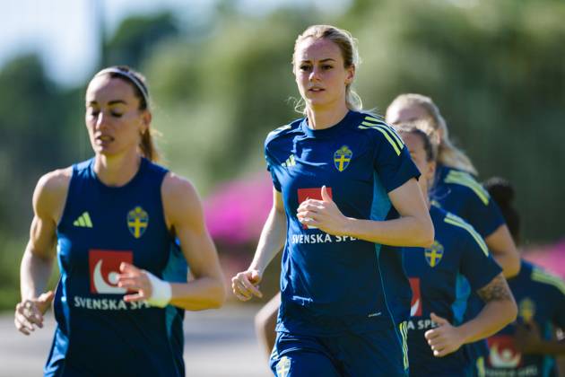 251022 Amanda Ilestedt of the Swedish women s national football team at a training session on October 22, 2025 in Benahavis Photo Ludvig Thunman BILDBYRAN code LT LT0733 fotboll football soccer fotball träning practice training sverige sweden dam bbeng Copyright: LUDVIGxTHUNMAN BB251022LT053