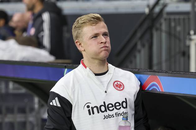 Jonathan Burkardt Eintracht Frankfurt, 09 before kick-off , Germany, UEFA Champions League, Matchday 3, 2025 2026, Eintracht Frankfurt vs Liverpool FC, 22 10 2025, Frankfurt Stadion, Frankfurt, Germany Frankfurt Frankfurt Stadion Hessen Germany Copyright: xGrantxHubbsx