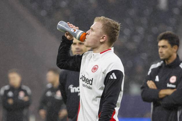 Jonathan Burkardt Eintracht Frankfurt, 09 after the match , Germany, UEFA Champions League, Matchday 3, 2025 2026, Eintracht Frankfurt vs Liverpool FC, 22 10 2025, Frankfurt Stadion, Frankfurt, Germany Frankfurt Frankfurt Stadion Hessen Germany Copyright: xGrantxHubbsx