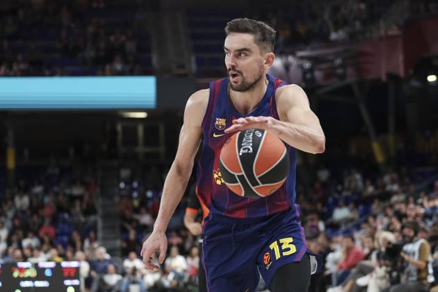 October 23, 2025, Barcelona, Barcelona, Spain: Tomas Satoransky of FC Barcelona, Barca in action during the Turkish Airlines Euroleague 2025 26 League Phase MD6 match played between FC Barcelona and Zalgiris Kaunas at Palau Blaugrana on October 23, 2025 in Barcelona, Spain. Barcelona Spain - ZUMAa181 20251023_zaa_a181_131 Copyright: xJavierxBorregox