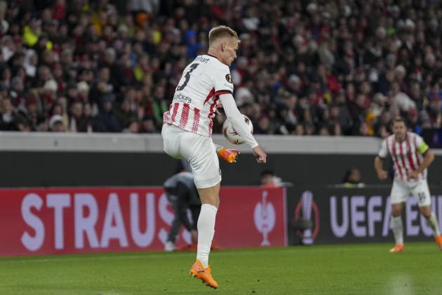 Philipp Lienhart SC Freiburg, 03 on the ball , Germany, Football, UEFA Europa League, Matchday 3, League phase, 2025 2026, SC Freiburg vs FC Utrecht, 23 10 2025, Europa Park Stadion, Freiburg, Germany Freiburg Europa Park Stadion Baden Württemberg Germany Copyright: xArnexAmbergx