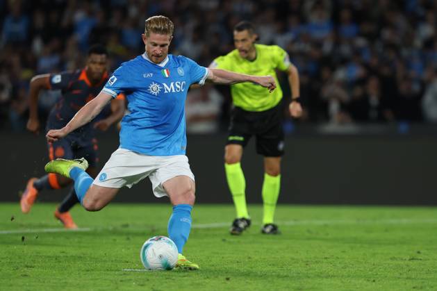 Napoli™s Kevin De Bruyne goal 1-0 during the Serie A soccer match between Napoli and Inter at the Diego Armando Maradona Stadium in Naples, southern italy - Saturday , October 25 , 2025. - Soccer . Copyright: xAlessandroxGarofalo LaPressex