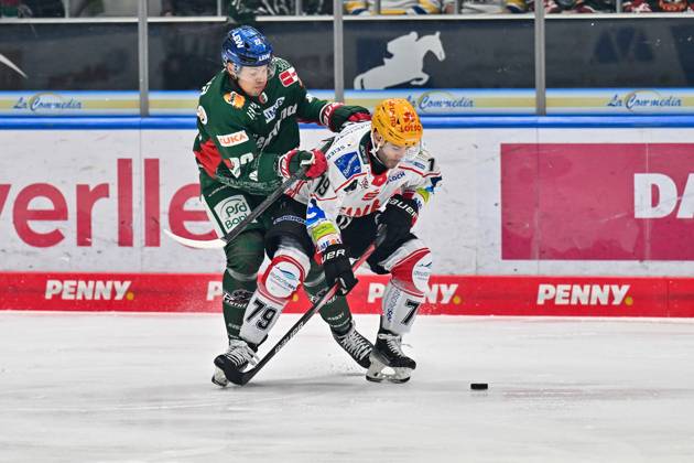 Penny DEL Augsburger Panther Fischtown Pinguins, 28 10 2025 in duel Madison BOWEY Augsburger Panther 22 and Colt CONRAD Fischtown Pinguins 79 duel during the match between the Augsburger Panther and the Fischtown Pinguins on matchday 15 of the Penny DEL at Curt Frenzel Stadium on 28 10 2025 Copyright: xBEAUTIFULxSPORTS Goldbergx