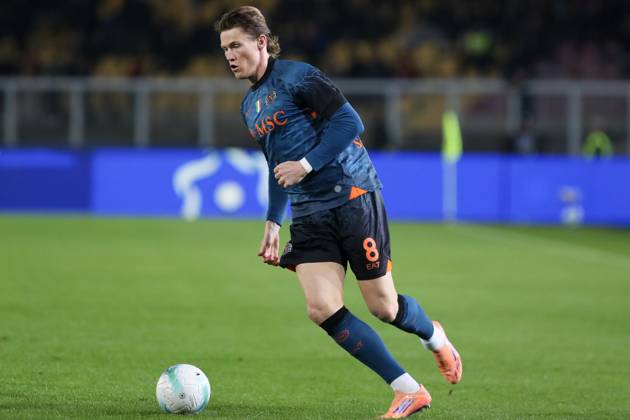 Scott McTominay of SSC Napoli in action during the serie A match between US Lecce and SSC Napoli at Ettore Giardiniero - Via del Mare stadium in Lecce (Italy), October 28,2025. massimilianoxcarnabuci