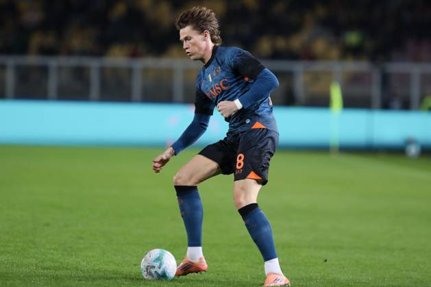 Scott McTominay of SSC Napoli in action during the serie A match between US Lecce and SSC Napoli at Ettore Giardiniero - Via del Mare stadium in Lecce (Italy), October 28,2025. massimilianoxcarnabuci