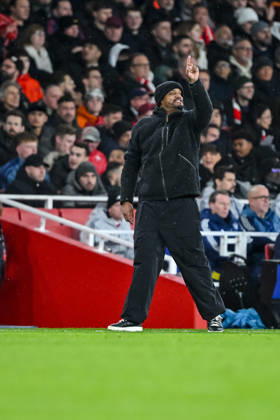 Coach Vincent Kompany Bayern Munich gestures during the UEFA Champions League 2025 26 League Phase MD5 match between Arsenal FC and FC Bayern Munich at Arsenal Stadium on November 26, 2025 in London, United Kingdom Photo by Harry Langer DeFodi Images